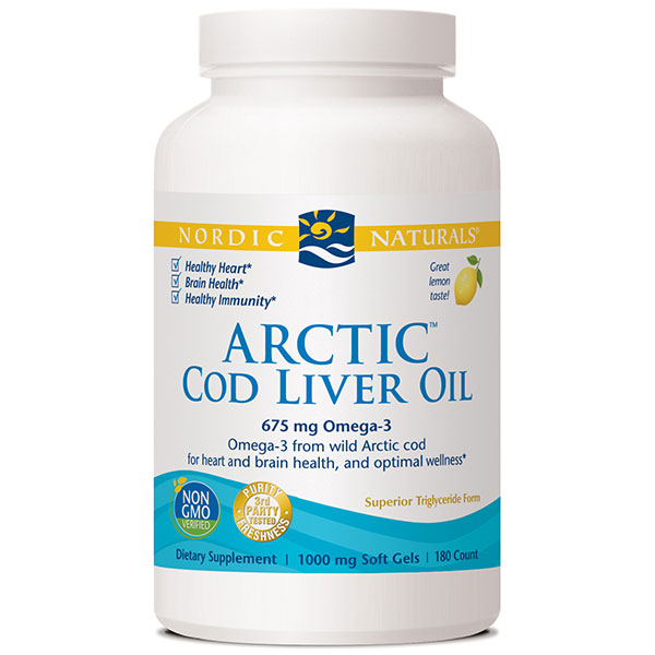 Arctic Cod Liver Oil, Lemon Flavor, 180 Softgels, Nordic Naturals
