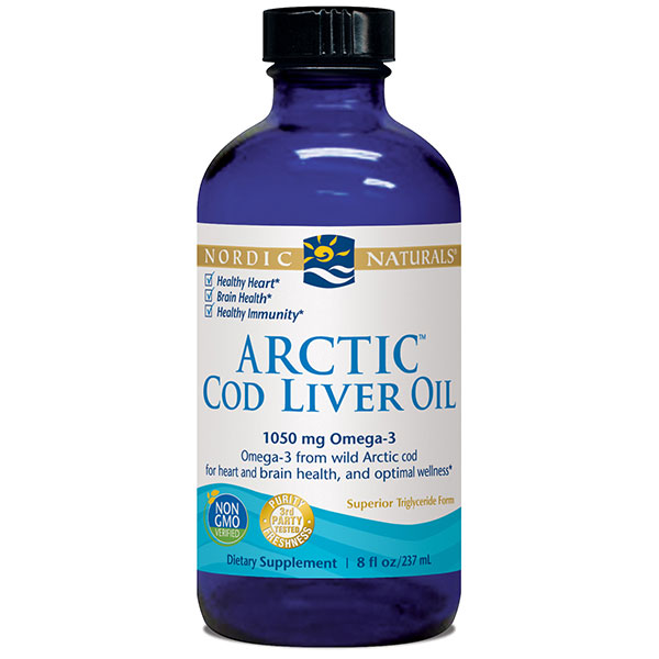 Arctic Cod Liver Oil Liquid - Plain 8 oz, Nordic Naturals