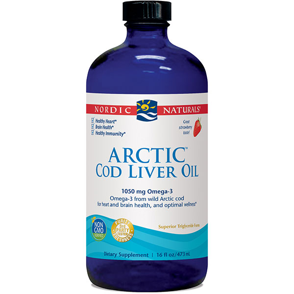 Nordic Naturals Arctic Cod Liver Oil Liquid - Strawberry, 16 oz, Nordic Naturals