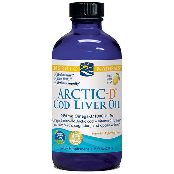 Arctic-D Cod Liver Oil Liquid - Lemon 8 oz, Nordic Naturals