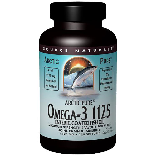 Source Naturals ArcticPure Omega-3 1125 Fish Oil Enteric Coated, 60 Softgels, Source Naturals