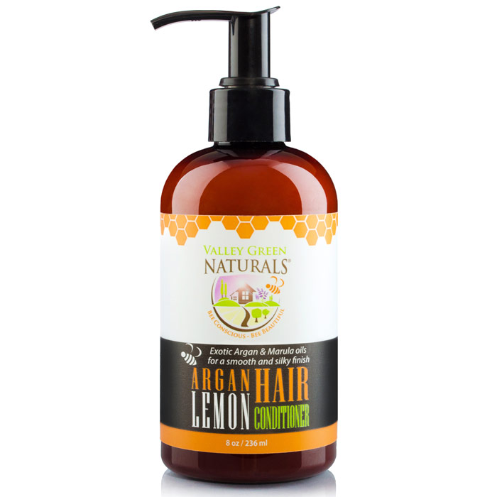 Argan Lemon Hair Conditioner, 8 oz, Valley Green Naturals