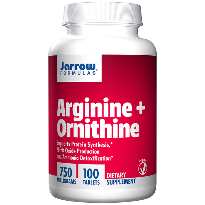 Arginine + Ornithine, 750 mg, 100 Tablets, Jarrow Formulas
