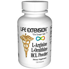 L-Arginine/L-Ornithine HCL Powder, 150 g, Life Extension