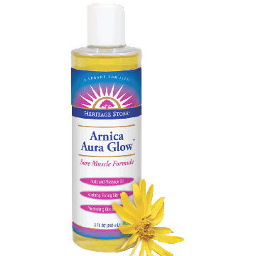Arnica Aura Glow Massage Oil, 8 oz, Heritage Products