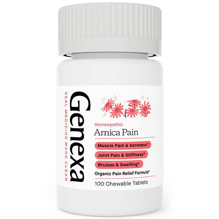 Arnica Pain, Organic Pain Relief Formula, 100 Chewable Tablets, Genexa