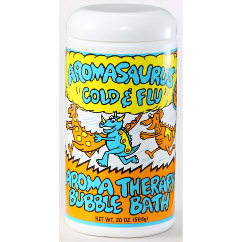 Abra Therapeutics Aromasaurus Cold & Flu, Kids Aroma Therapy Bubble Bath, Eucalyptus Lemon, 20 oz, Abra Therapeutics