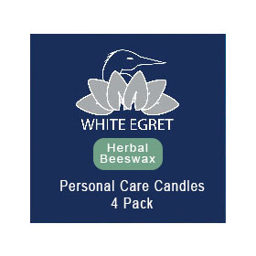 Personal Care Candles - Herbal Beeswax, 4 Candles, White Egret Personal Care