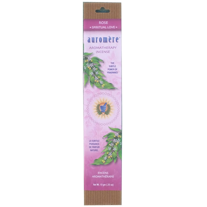 Auromere Aromatherapy Incense Rose, 10 g 12 Pack, Auromere