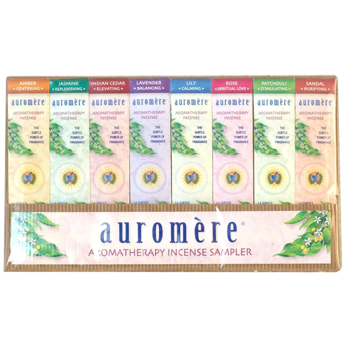 Auromere Aromatherapy Incense Sample Pack, 0.1 oz/8 Fragrances, Auromere