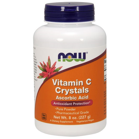 Vitamin C Crystals, Ascorbic Acid Pure Powder, 8 oz, NOW Foods