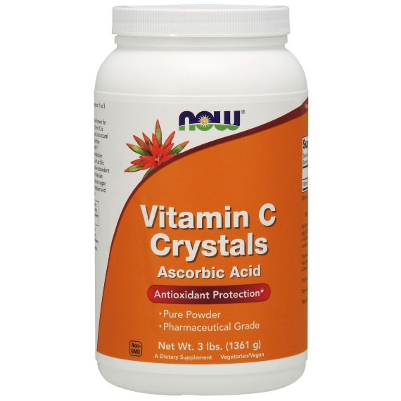 Vitamin C Crystals, Ascorbic Acid Powder Value Size, 3 lb, NOW Foods