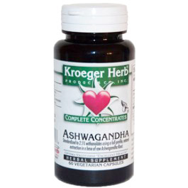 Ashwagandha Complete Concentrate, 60 Vegetarian Capsules, Kroeger Herb