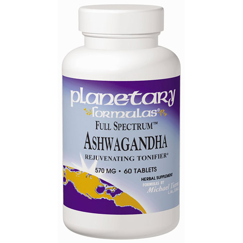 Planetary Herbals Ashwagandha Full Spectrum 570mg (Ashwagandha Root) 60 tabs, Planetary Herbals