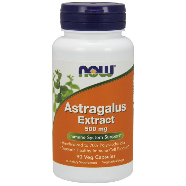 Astragalus Extract 500 mg, Standardized to 70% Polysaccharides, 90 Veg Capsules, NOW Foods