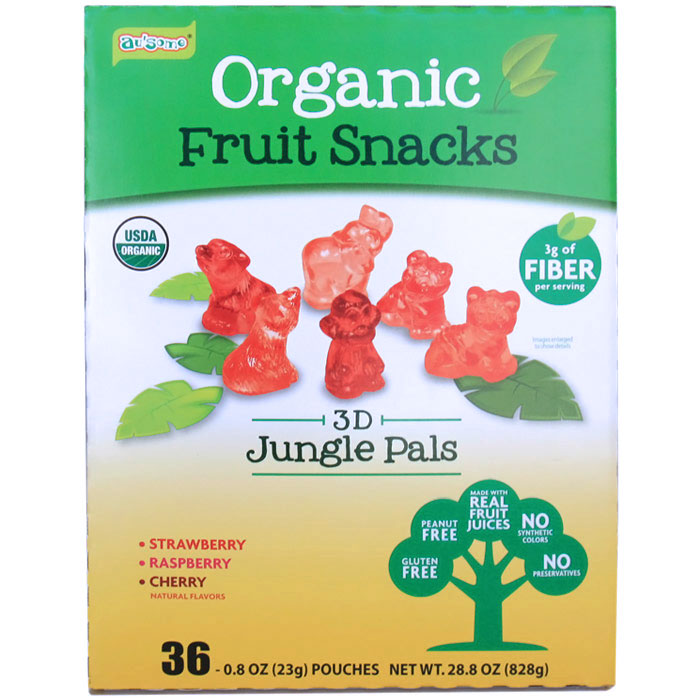 Ausome 3D Jungle Pals Organic Fruit Snacks, 28.8 oz (828 g)