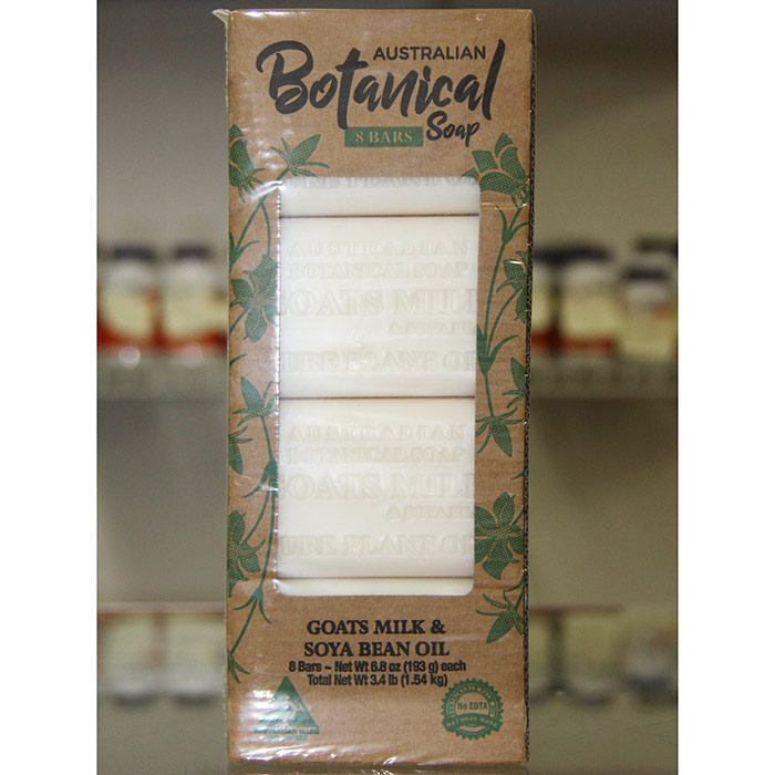 Australian Botanical Soap Goats Milk & Soya Bean Oil Bar Soap, 8 Bars