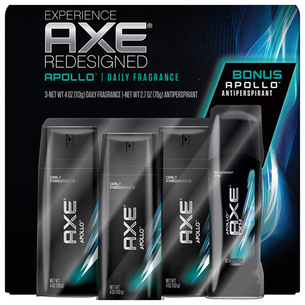 AXE Daily Fragrance Deodorant Bodyspray & Antiperspirant Stick Bonus Pack - Apollo, 3/4 oz + 2.7 oz