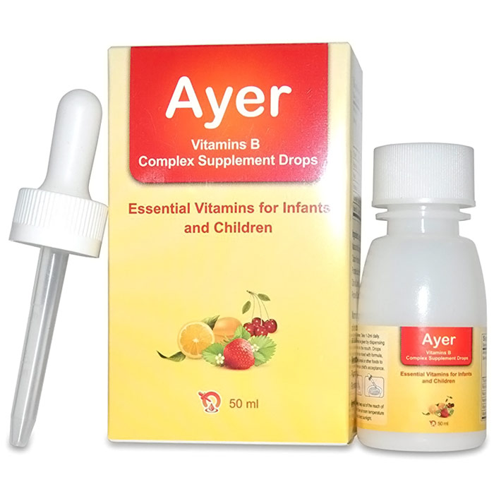 Ayer Liquid Vitamin B-Complex Supplement Drops for Infants & Children, 50 ml, Maxorb