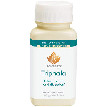Triphala Standardized, 50% Tannins, 60 Vegetarian Tablets, Savesta
