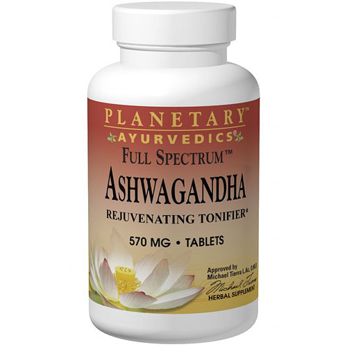 Planetary Ayurvedics Ashwagandha Full Spectrum 570 mg, 120 Tablets, Planetary Herbals