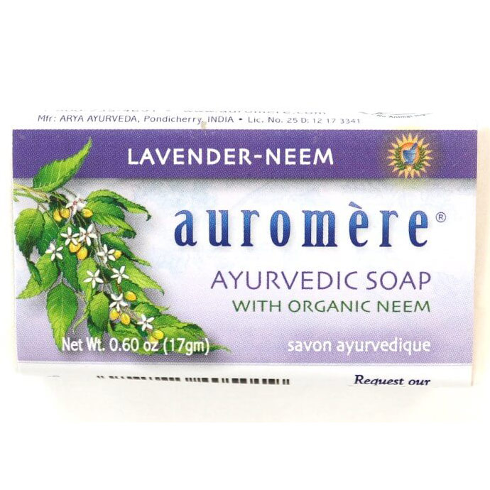 Ayurvedic Bar Soap Travel Size, Lavender-Neem, 0.71 oz, Auromere
