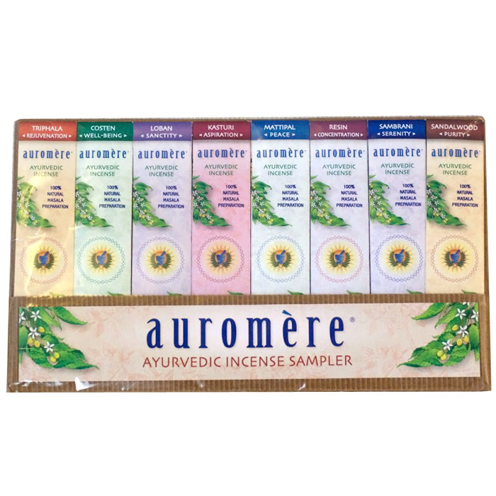 Ayurvedic Incense Sample Pack, 0.1 oz/8 Fragrances, Auromere