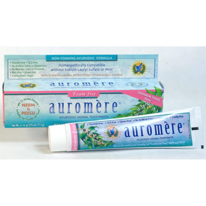 Ayurvedic Herbal Toothpaste, Non-Foaming, 4.16 oz, Auromere