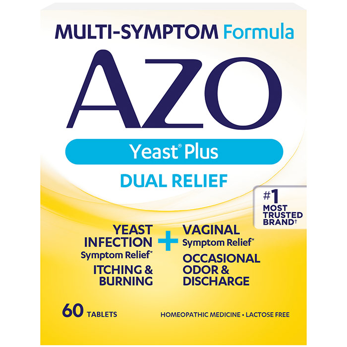 AZO Yeast, Vaginal Yeast Infection Relief, 60 Tablets, Amerifit