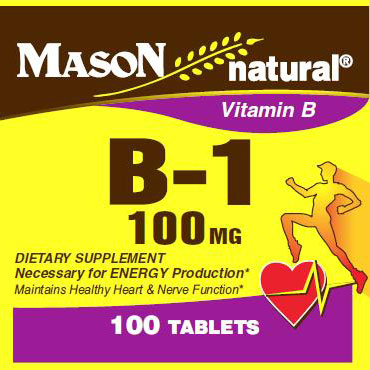 Vitamin B-1 100 mg, 100 Tablets, Mason Natural