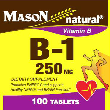 Vitamin B-1 250 mg, 100 Tablets, Mason Natural