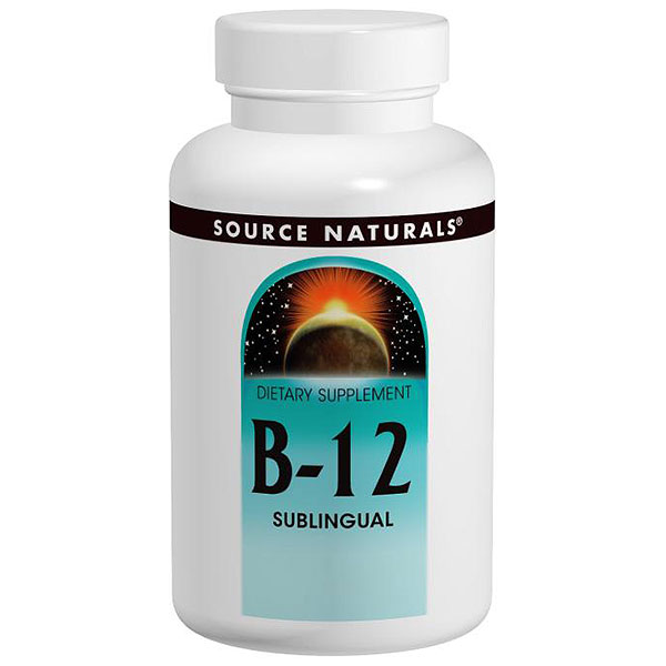 Vitamin B-12 2000 mcg Sublingual, Value Size, 200 Tablets, Source Naturals