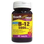 Vitamin B-12 Sublingual 5000 mcg, 30 Tablets, Mason Natural