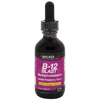 B-12 Blast Methycobalamin 1000 mcg, Natural Raspberry Flavor, 2 oz, Bricker Labs