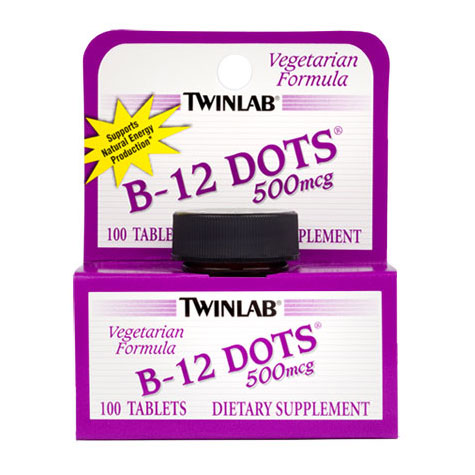 B-12 Dots 500 mcg, Cherry Flavor, 100 Tablets, TwinLab