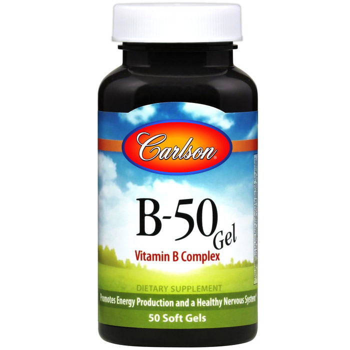 Carlson Laboratories B-50 Gel, Vitamin B Complex, 100 softgels, Carlson Labs