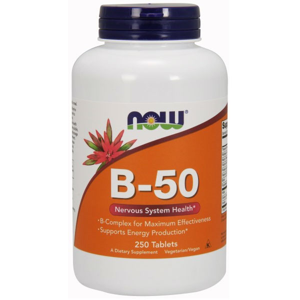 NOW Foods Vitamin B-50 Complex, 250 Tablets, NOW Foods