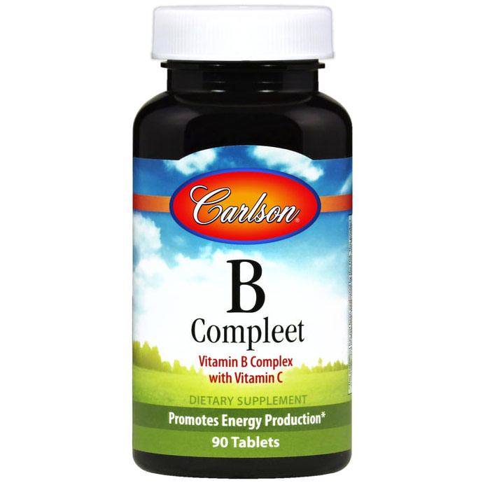 Carlson Laboratories B-Compleet, Vitamin B Complex with Vitamin C, 180 tablets, Carlson Labs