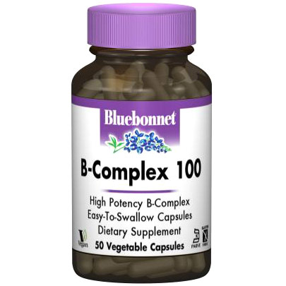 B-Complex 100, 50 Vegetable Capsules, Bluebonnet Nutrition