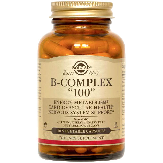 B-Complex 100, 50 Vegetable Capsules, Solgar