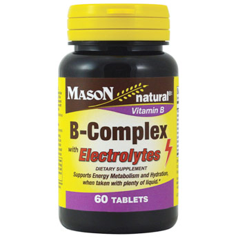 B-Complex with Electrolytes, 60 Tablets, Mason Natural