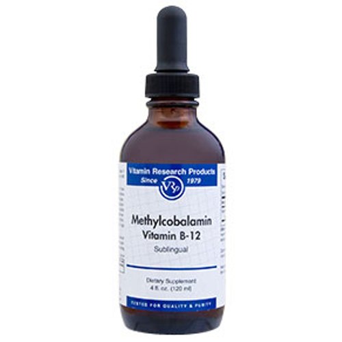 Vitamin Research Products B12 (Methylcobalamin) Sublingual Liquid, 4 oz, Vitamin Research Products