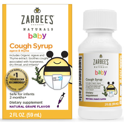 Baby Cough Syrup, with Agave & Thyme, Natural Grape Flavor, 2 oz, Zarbees Naturals