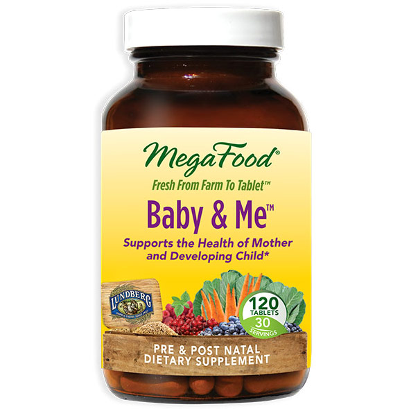 MegaFood Baby & Me, Whole Food Prenatal Vitamins, 120 Tablets, MegaFood