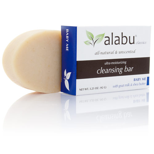 Baby Me Ultra-Moisturizing Cleansing Bar Soap, with Goat Milk & Shea Butter, 3.25 oz, Alabu Skin Car