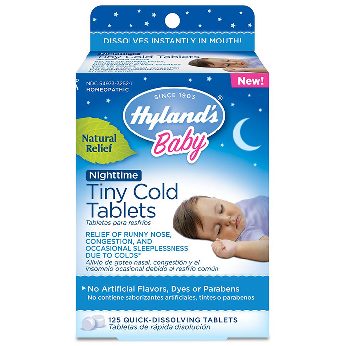 Baby Nighttime Tiny Cold Tablets, 125 Quick-Dissolving Tablets, Hylands