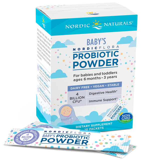 Babys Nordic Flora Probiotic Powder, 10 Packets, Nordic Naturals