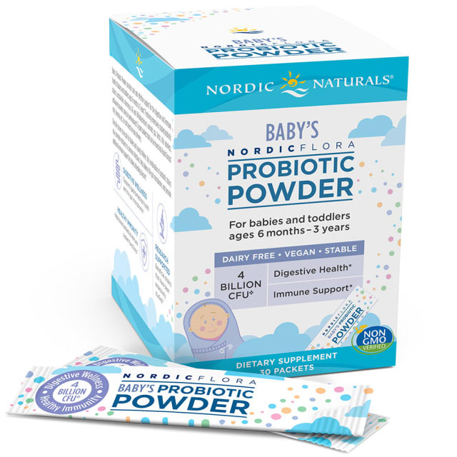 Babys Nordic Flora Probiotic Powder, Value Size, 30 Packets, Nordic Naturals