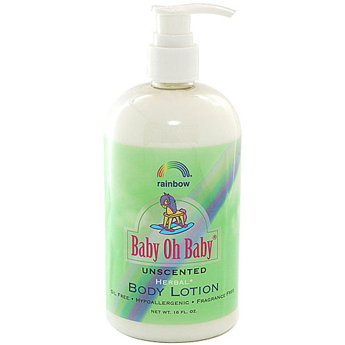 Baby Oh Baby Herbal Baby Body Lotion, Unscented, 16 oz, Rainbow Research