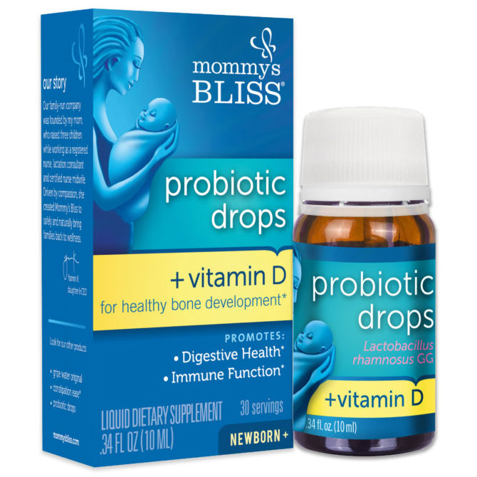 Baby Probiotic Drops + Vitamin D, Newborn+, 0.34 oz, Mommys Bliss